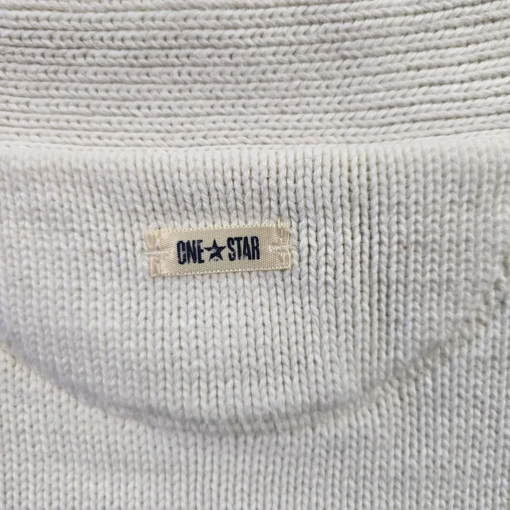 Converse Vintage One Star‎ Cream Knit Shawl Collar Sweater Small Made in Japan